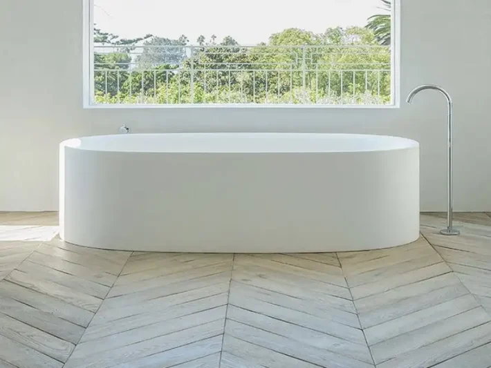 Bespoke chevron hardwood flooring