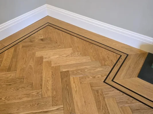 Bespoke hardwood flooring inlays borders