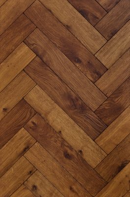 Natural hardwood flooring swatch herringbone burntumber